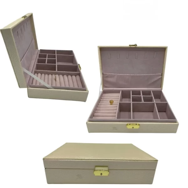 Coffret a rangement des bijoux en cuir fermeture a clé - immagine 3