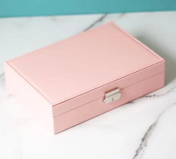Coffret a rangement des bijoux en cuir fermeture a clé - immagine 6