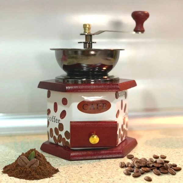 Moulin à café manuel avec tiroir en bois céramique
